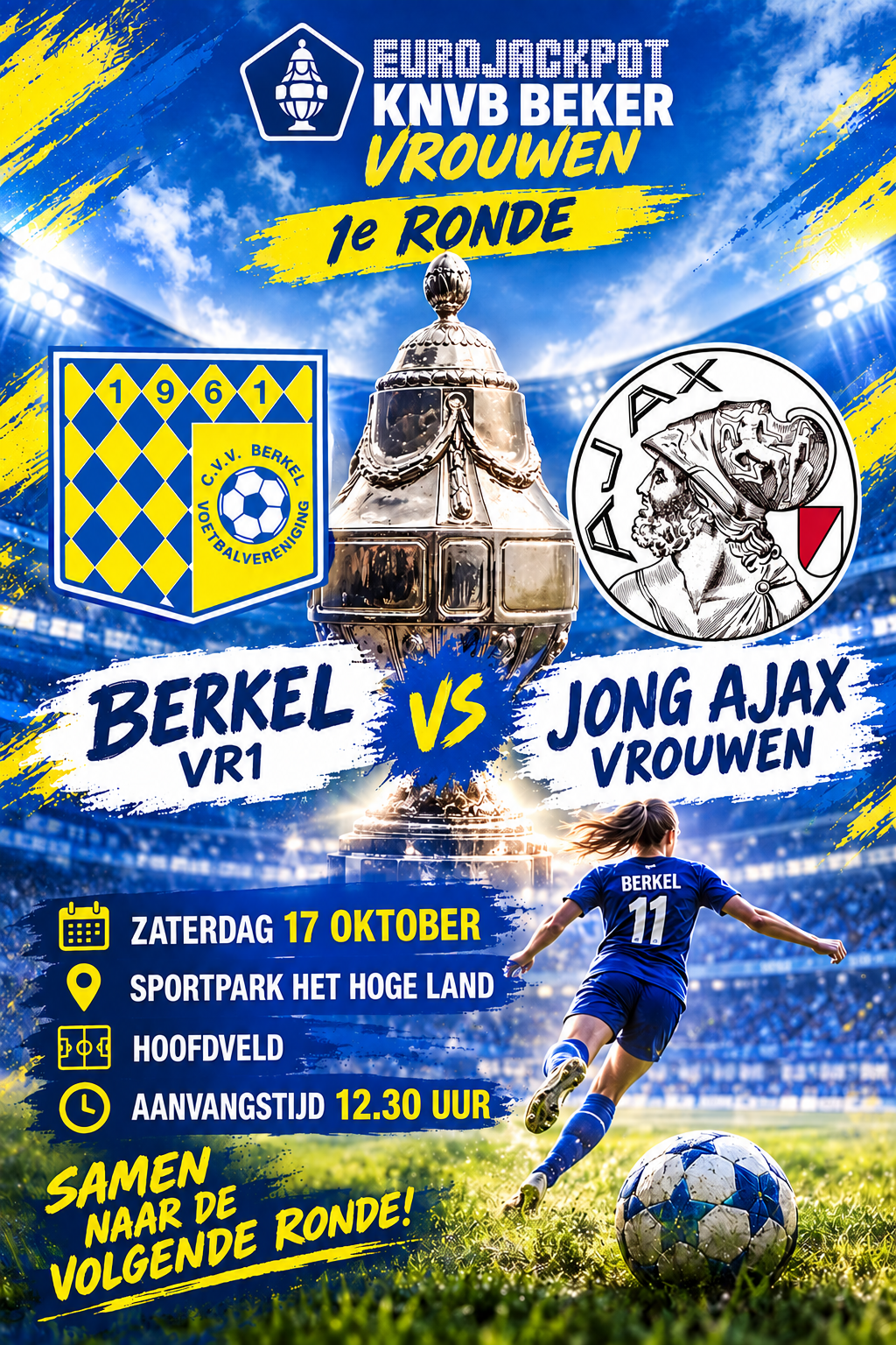 Berkel - Jong Ajax op sportpark Het Hoge Land zaterdag 17 oktober